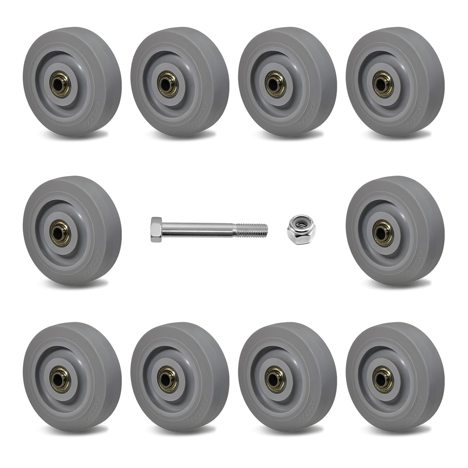 4 Inch Thermoplastic Rubber Caster Wheels (Set of 4) – Heavy Duty, Precision Bea