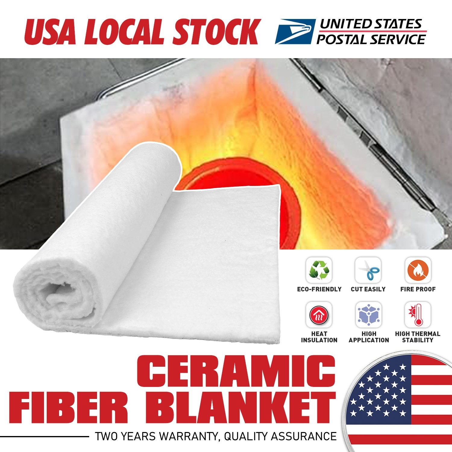 Long Service Life 16″x24″ Ceramic Fiber for Industrial Duct Heat Insulation