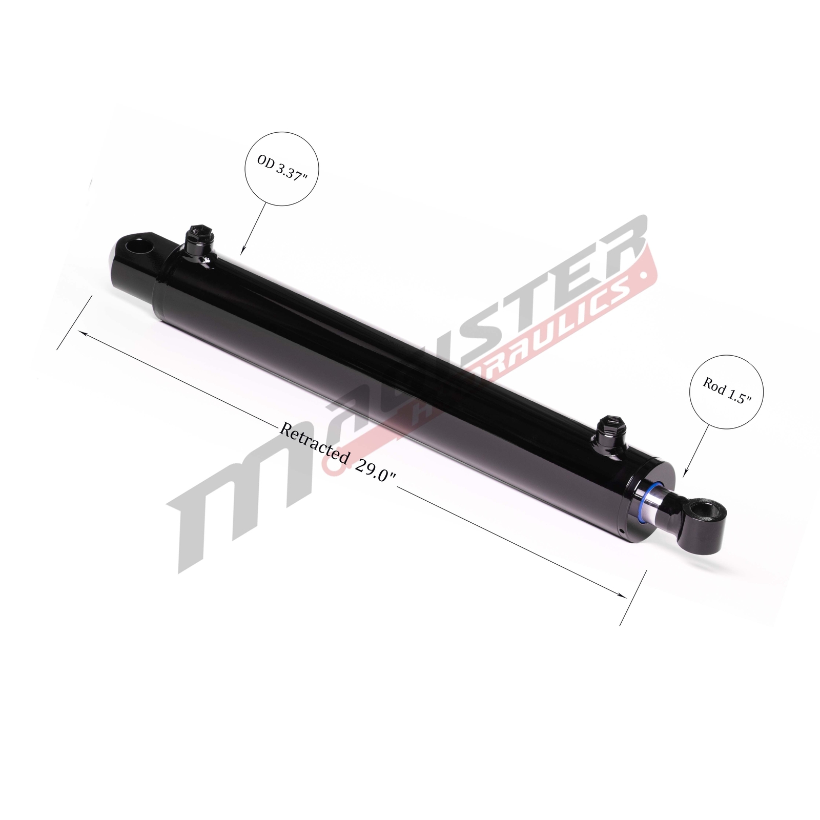 Hydraulic Cylinder Welded Double Acting 3″ Bore 20″ Stroke Tang WTG 3×20 NEW