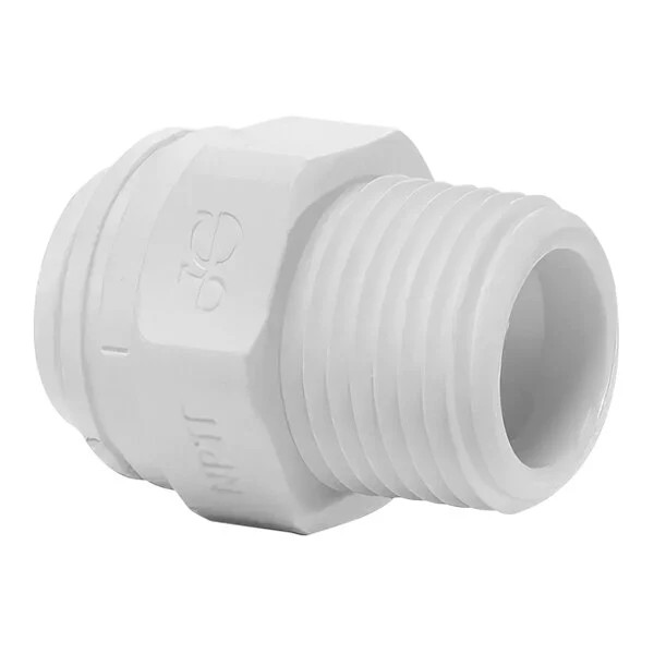 John Guest 1/2″ x 1/2″ NPTF Polypropylene Push-To-Connect Male Connector – White