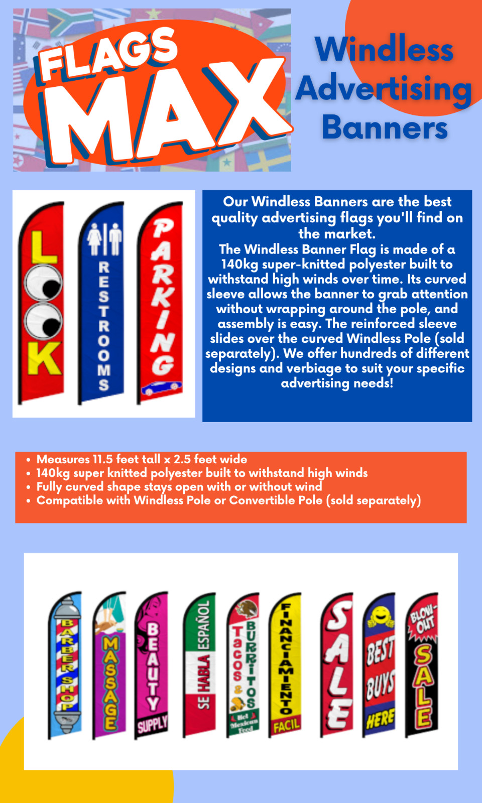 Cell Phone Repair (YW/BK) Windless Full Sleeve Advertising Repair Banner Flag