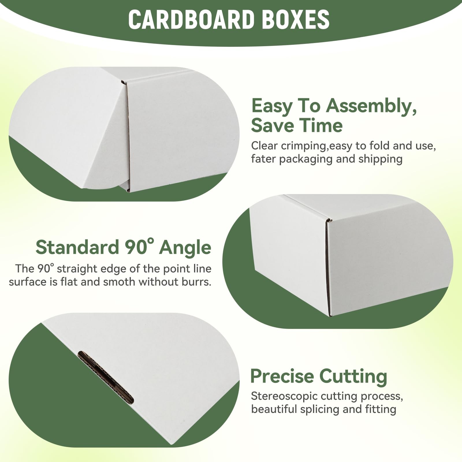7″x5″x2″ Shipping Boxes Set of 3, White Corrugated Cardboard Box Literature M…