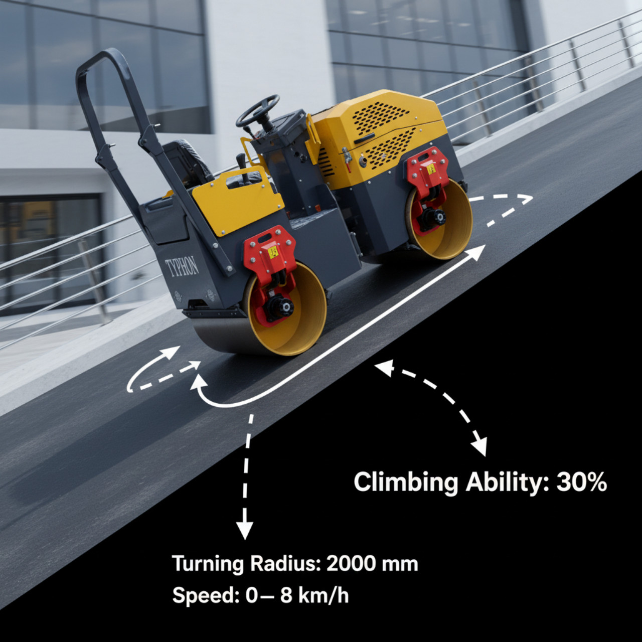 TYPHON Fury 10 Road Roller Compactor 1 Ton B&S 13.5hp Gas Soil Asphalt Rollers