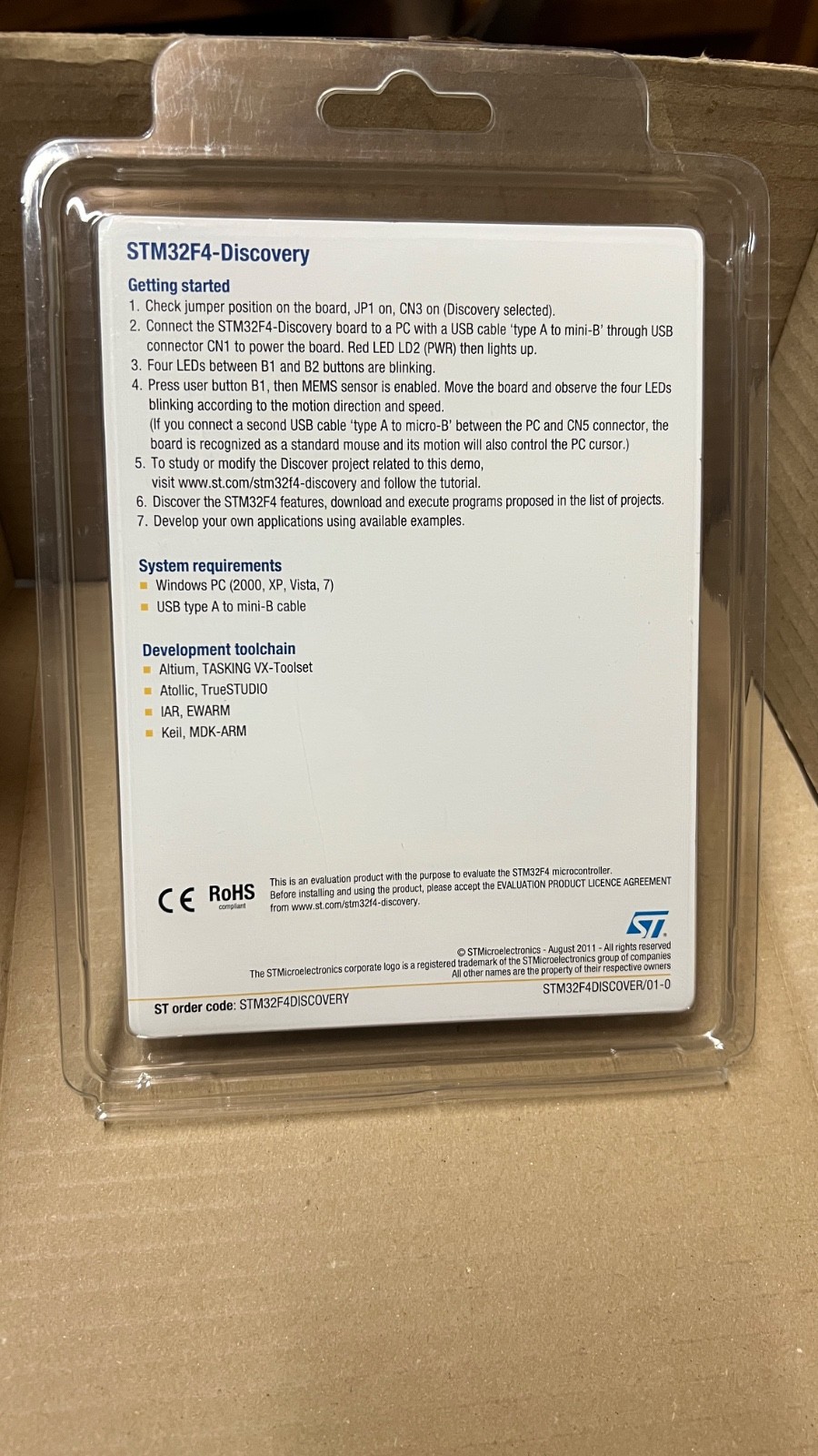 STM Microelectronics STM32F4-Discovery 32-bit ARM Cortex M4