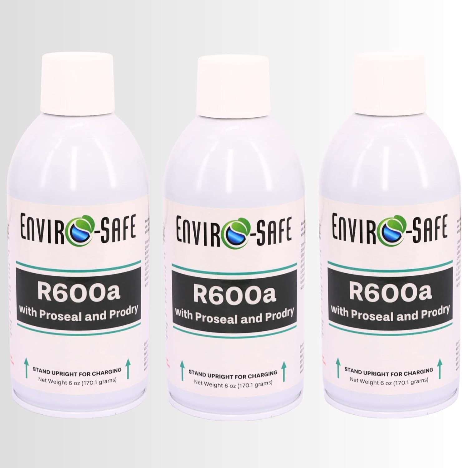 R600a Refrigerant W/Proseal and Prodry – 6oz Upright Self Sealing-3 Cans