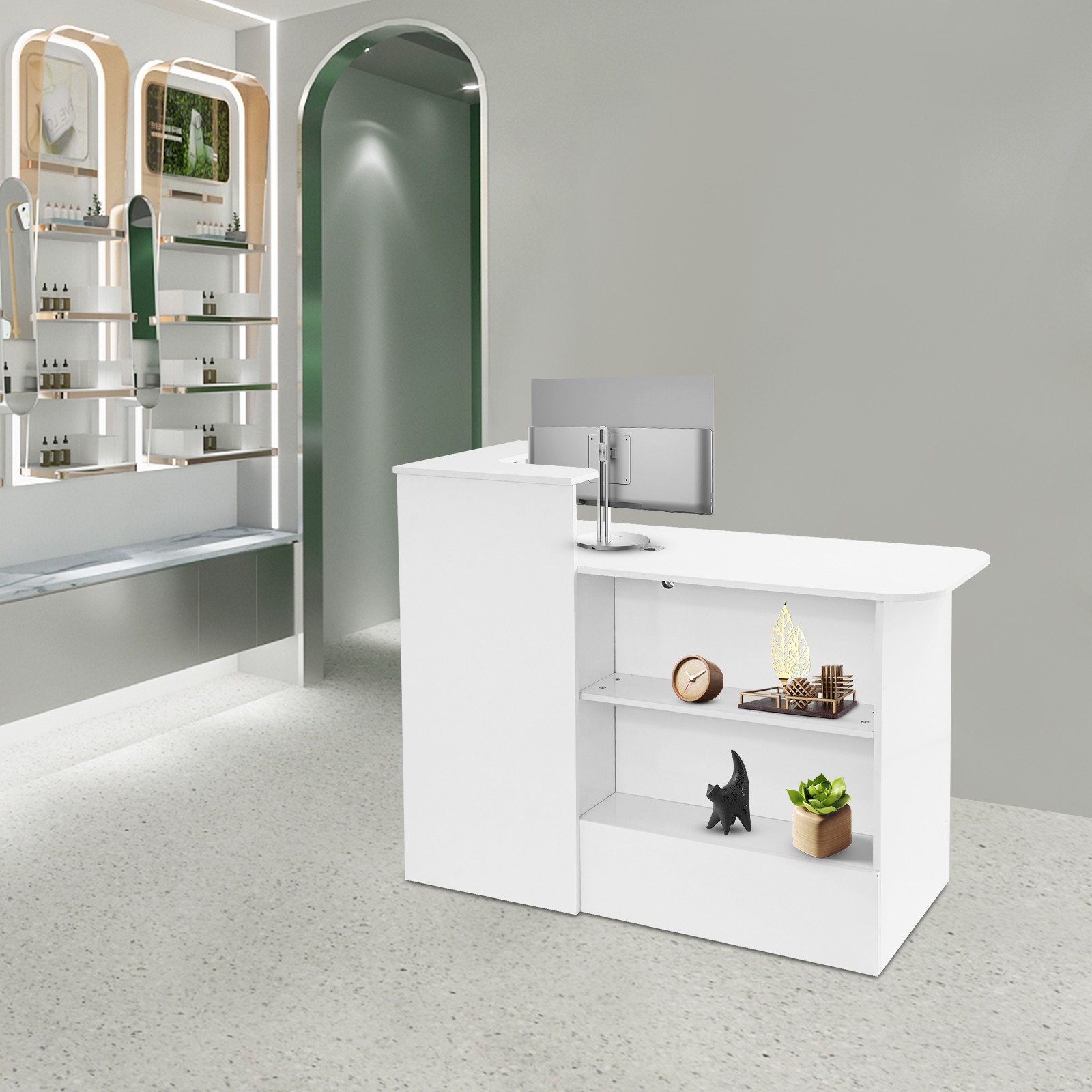 Office Reception Desk with Counter Salon Retail Checkout Counter Front Desk