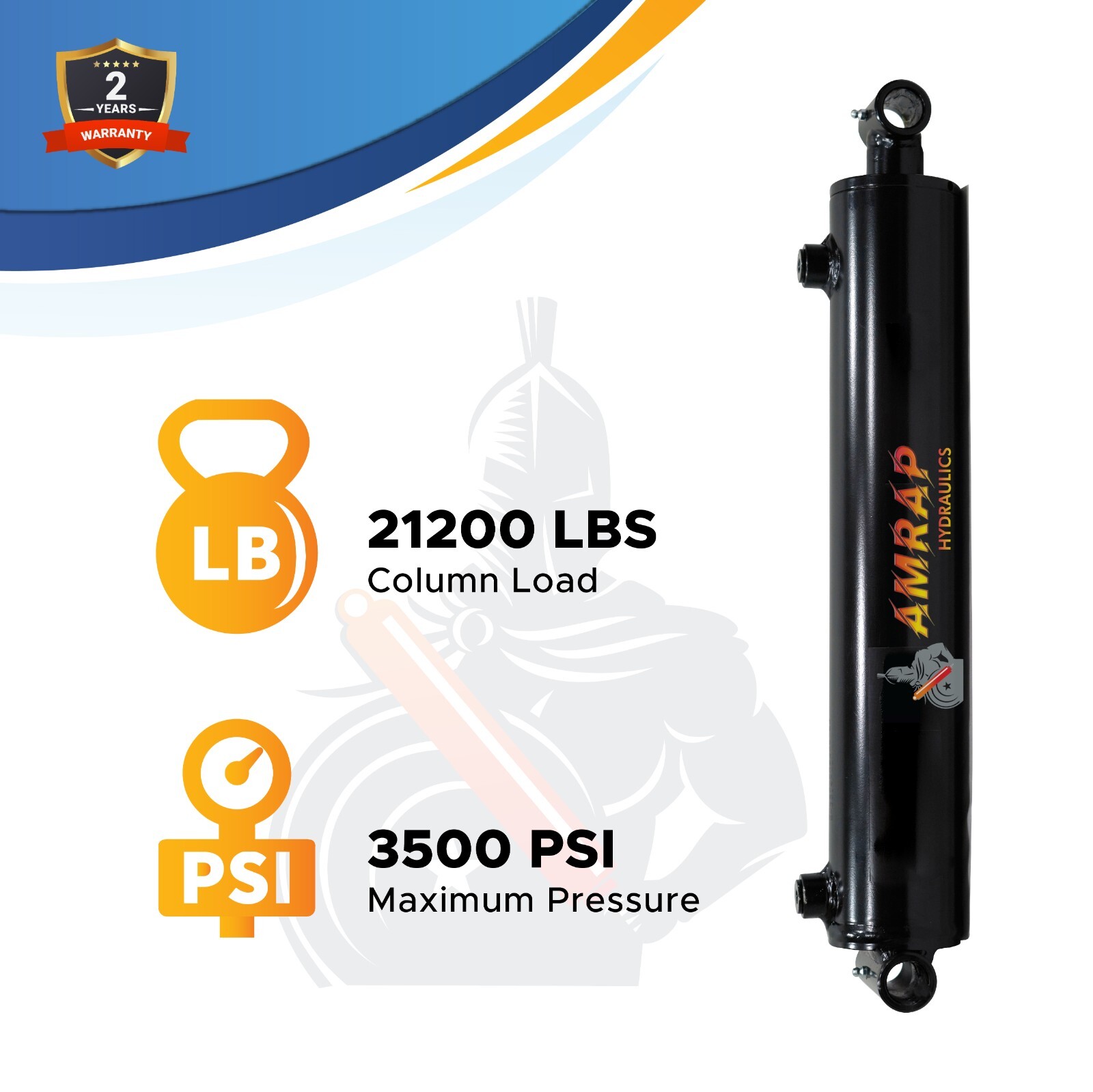 3×8 Hydraulic Cylinder 3″ Bore 8″ Stroke Double Acting Welded Cross Tube