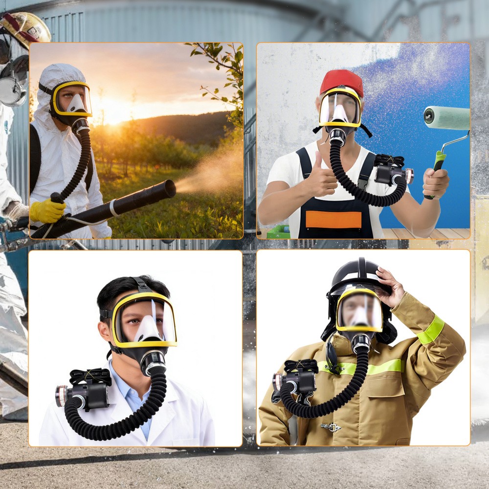 Reusable PPAR Respirator Full Face Respirator Protective Gas Mask Air Supply
