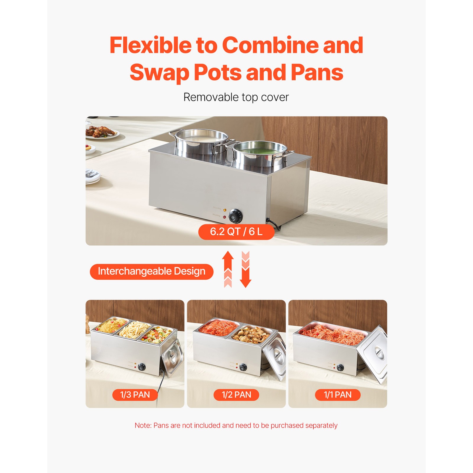 Uimoso Dual 6.34Qt Commercial Soup Warmer with Two Pots for Food Heating