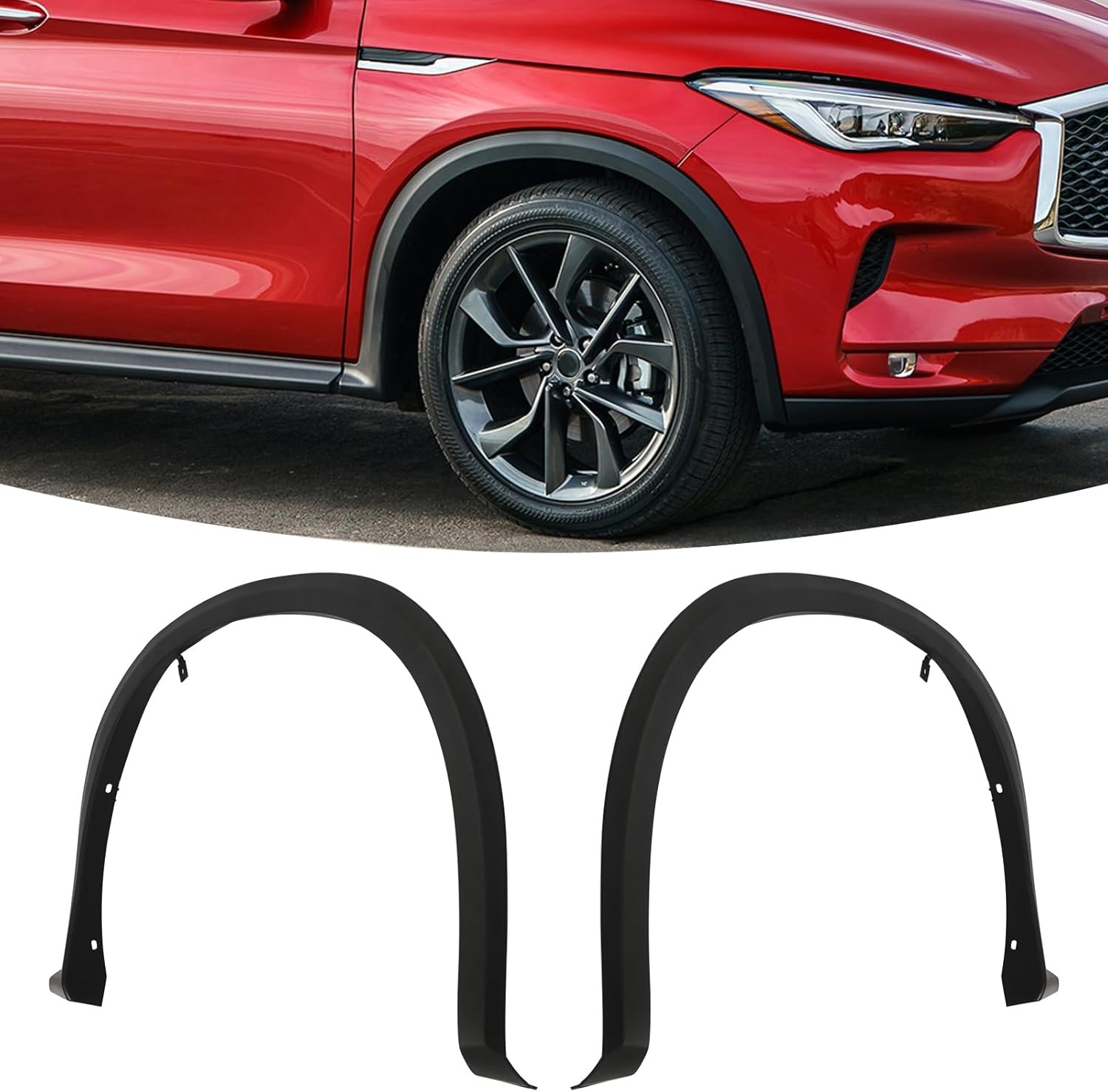 1 Pair Front Fender Flare Molding Trim For 2019-2020 Infiniti QX50 Aerodynamic