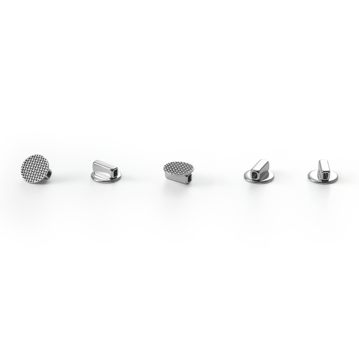 Dental Orthodontic Bondable Lingual Buttons With Single Tube Round Mesh Base
