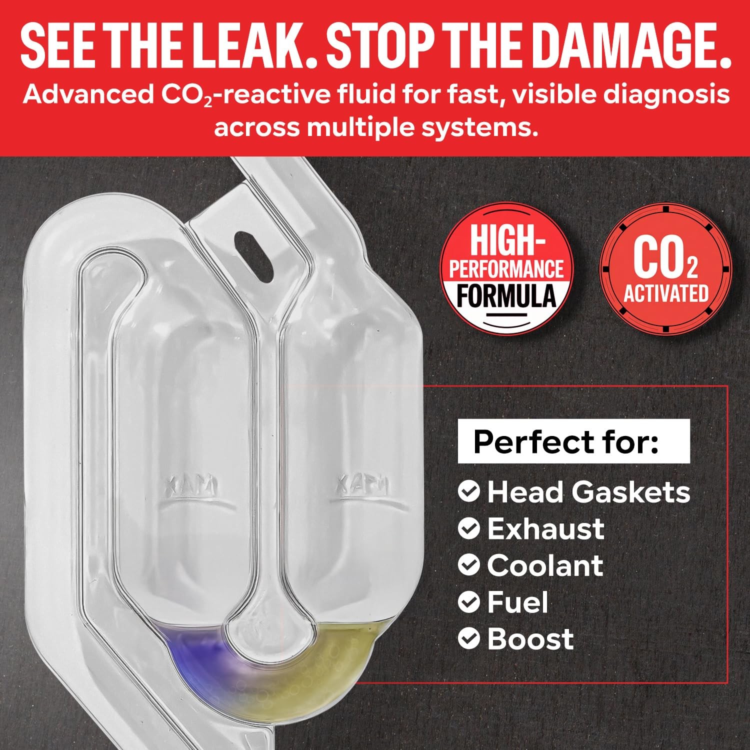 Combustion Leak + Head Gasket Test Kit – Over 100 Tests – Includes 8oz…