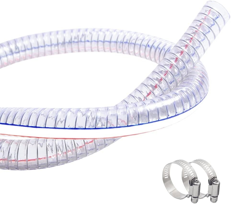 1-1/4 Inch ID X 1-1/2 Inch OD Heavy-Duty Steel Wire Suction PVC Flexible Tubing
