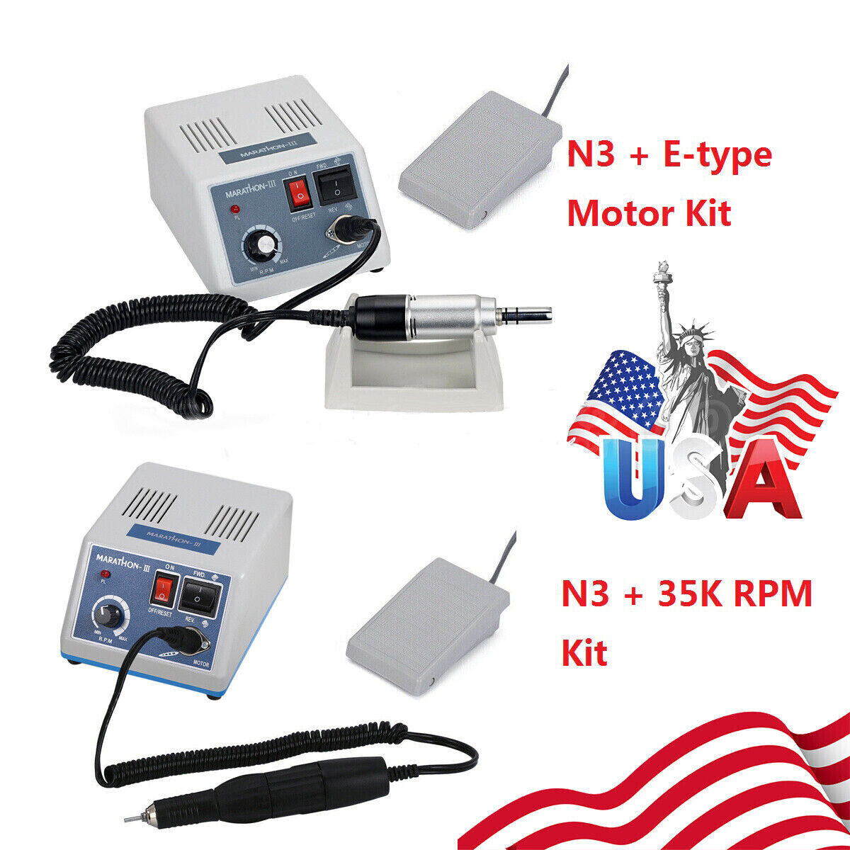 Dental Lab Marathon Electric Micromotor Unit 35k rpm Polishing Motor Handpiece