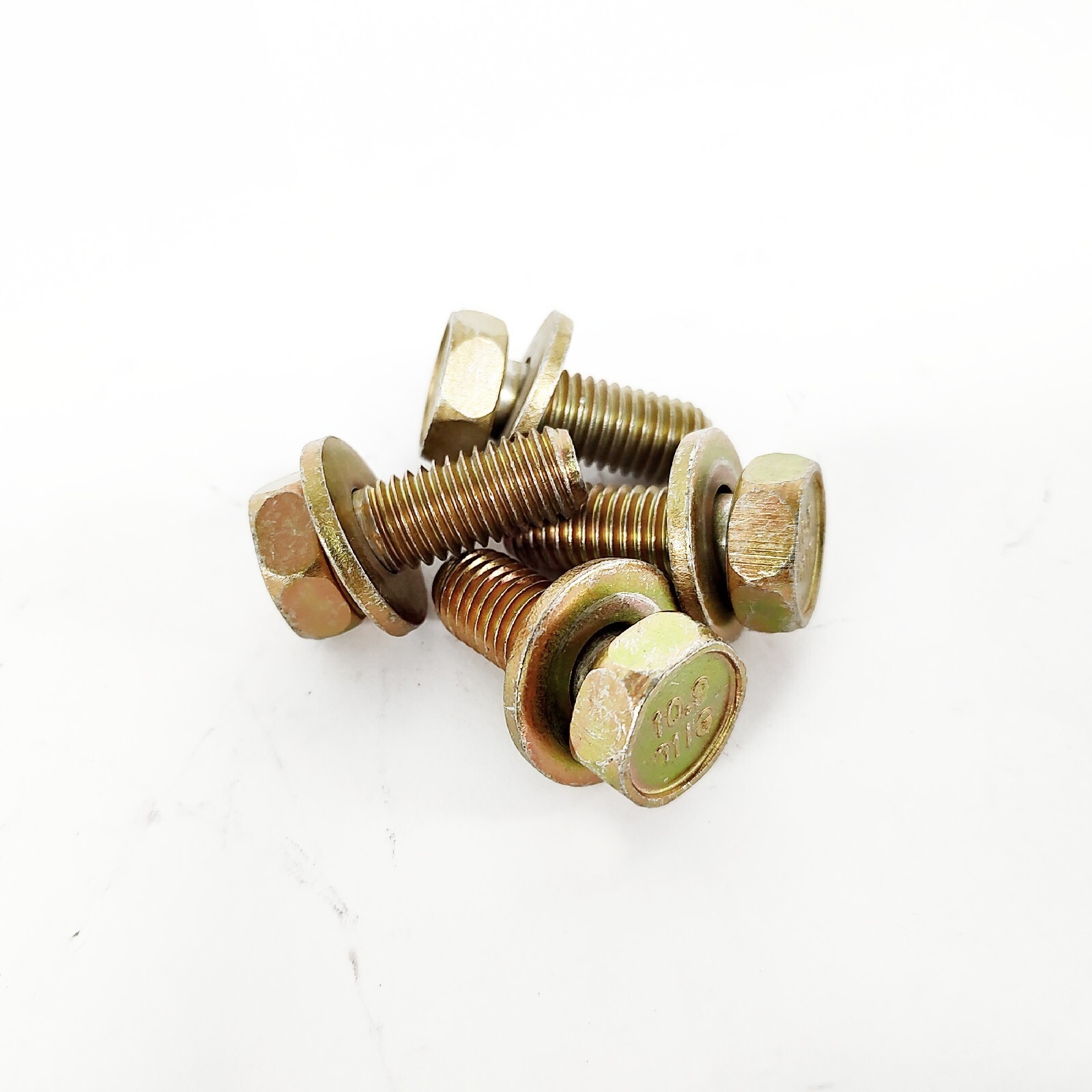 M12-1.75 X 30mm, 4037 Alloy Class 10.9 Sems DIN 933, Yellow Zinc Bolts, 275-QTY