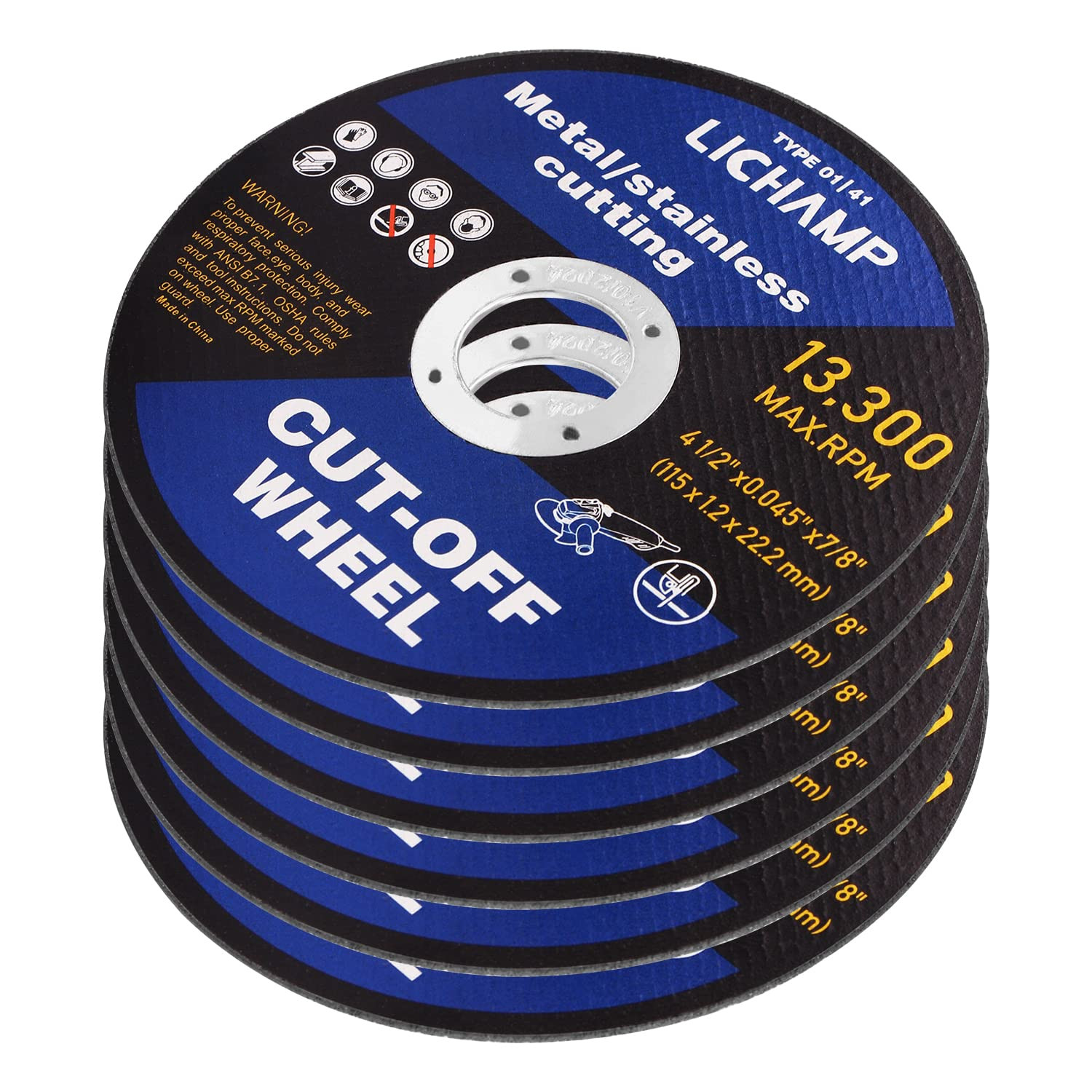 4-1/2 Cut off Wheels for Metal, 6 Pack 4.5 Inch Disc Cutting Wheel Cuto