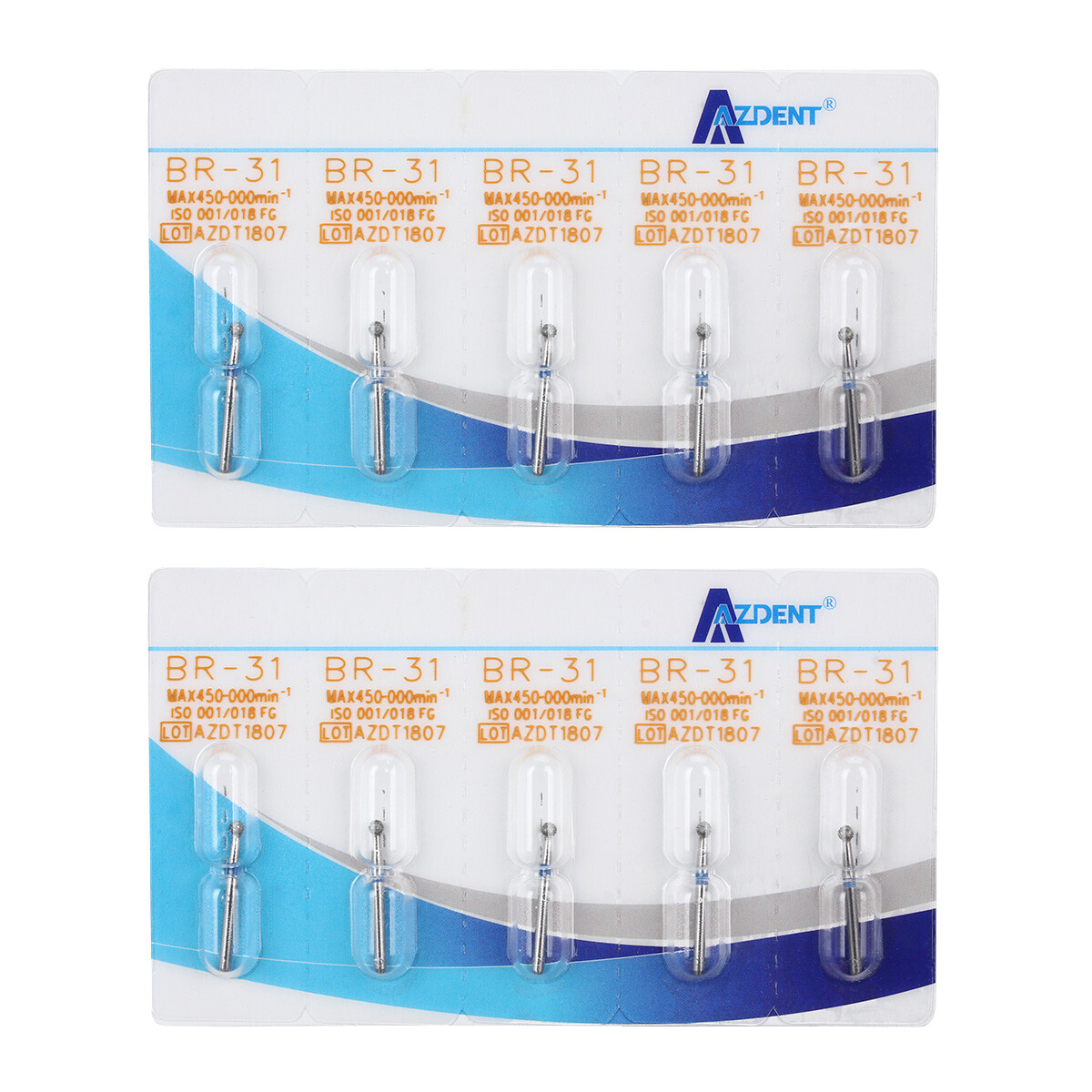 100pcs Dental Diamond Burs For High Speed Handpiece Medium Friction Grip 1.6mm