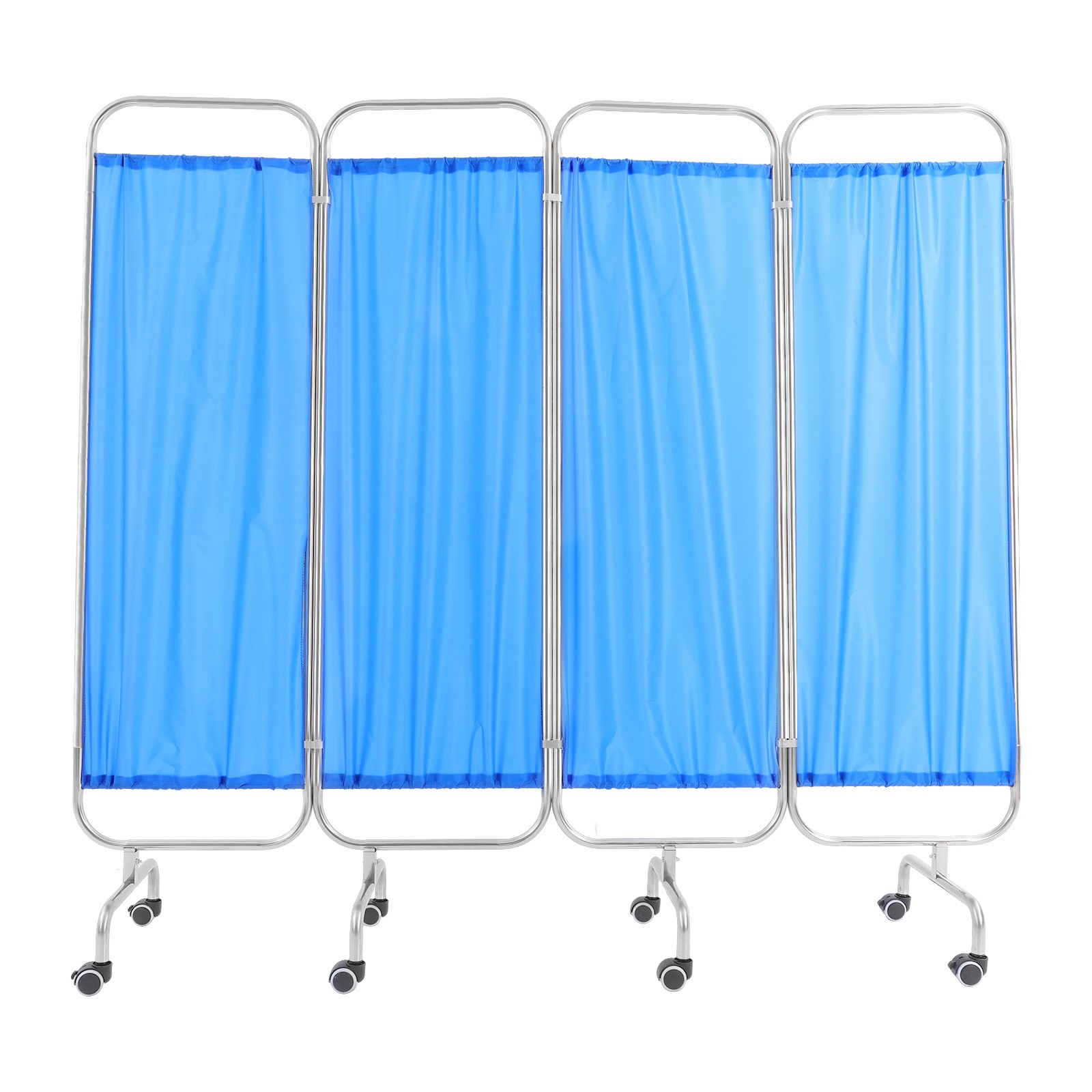 Blue Medical Privacy Screen Waterproof Oxford Cloth Privacy Screen With 8 Wheels
