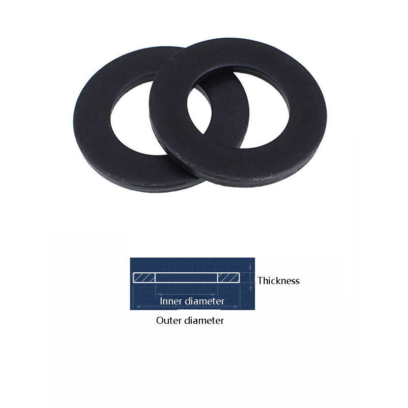 Flat Washers Black Grade 8.8 Washer Metric M2 M2.5 M3 M4 M5 M6 M8 M10 M14 – M27