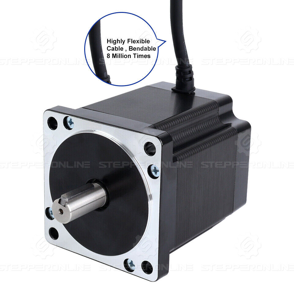 STEPPERONLINE Nema 34 Stepper Motor 1.8deg 1133oz.in/680oz.in 6A Φ14mm CNC