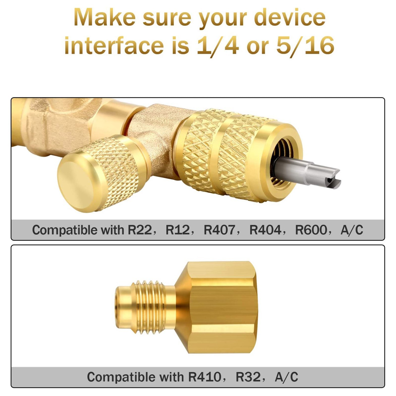 HVAC Tool AC Schrader Valve Core Remover Dual Size 5/16″&1/4″ Port Installer