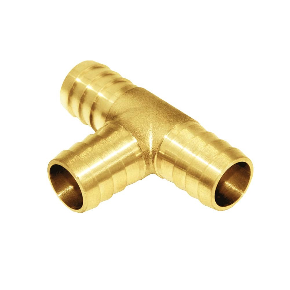 2Pcs 3/4″ Hose Barb, Tee T 3 way Union Fitting Tee-3/4-2PCS, Brass