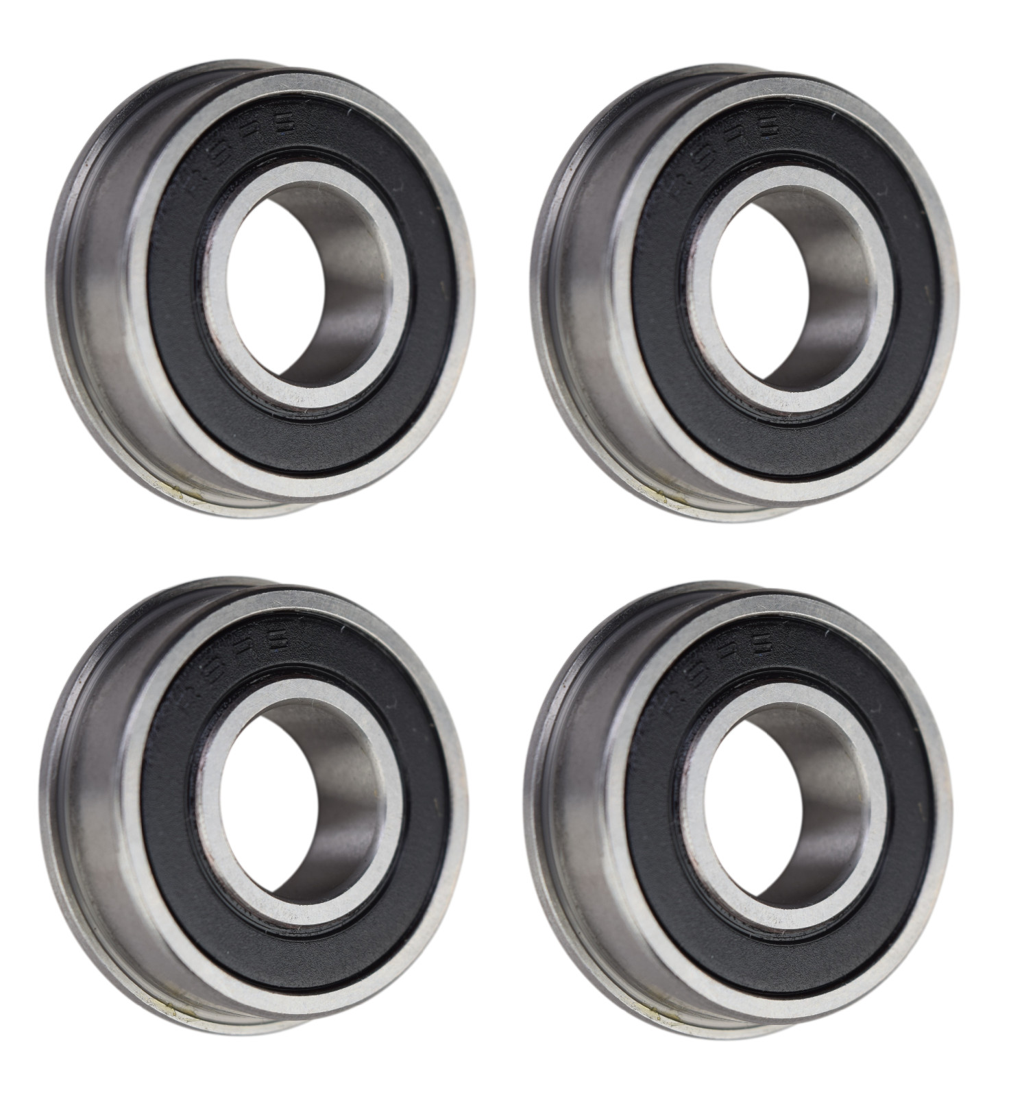 (4 Pack) FR8-2RS Flanged Sealed Radial Ball Bearing 1/2 ID X 1-1/8 OD X 0.312″ W