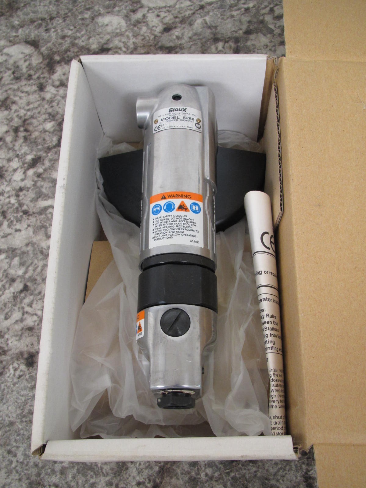 New Sioux 5268 4-1/2″ 12,000RPM Pneumatic Right Angle Heavy Duty Wheel Grinder