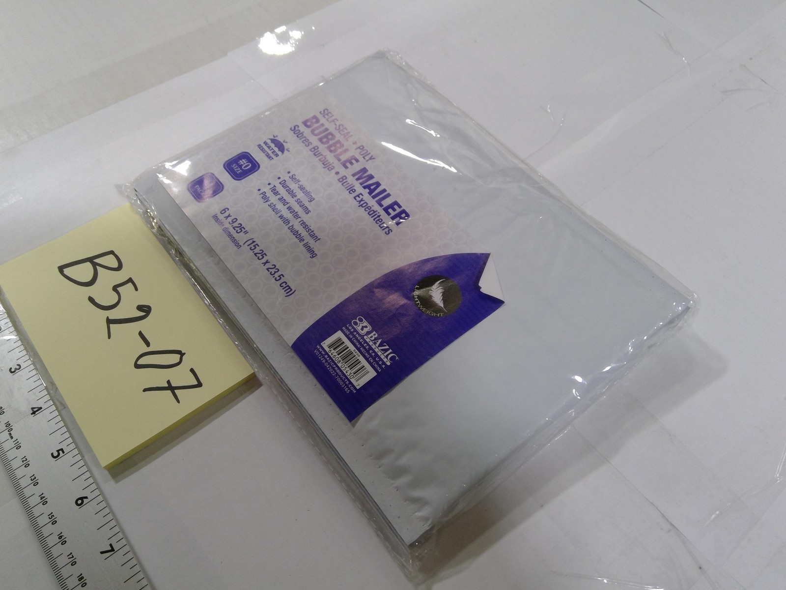 Bazic Self-Seal Poly Bubble Mailers #0 6×9.25 White 4 Pack Water Resistant