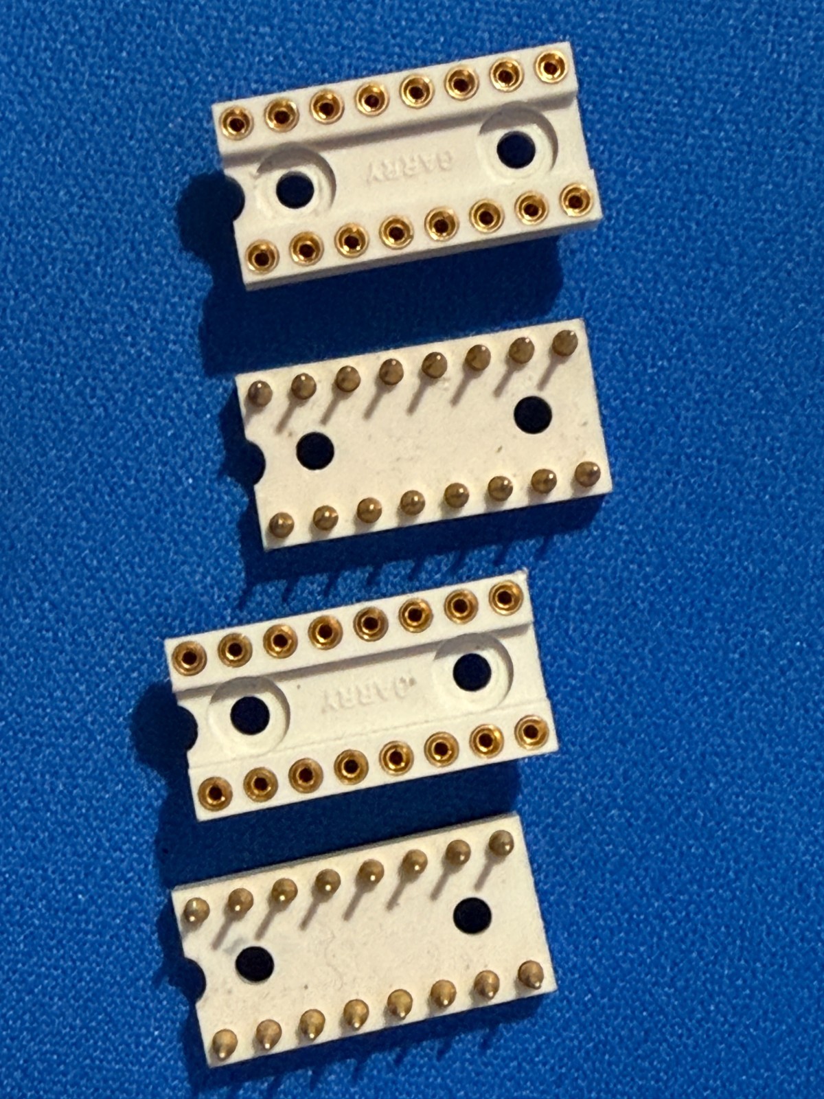4x Garry 16-Pin DIP IC Socket Gold Contacts, Machine Pin Through Hole, NOS
