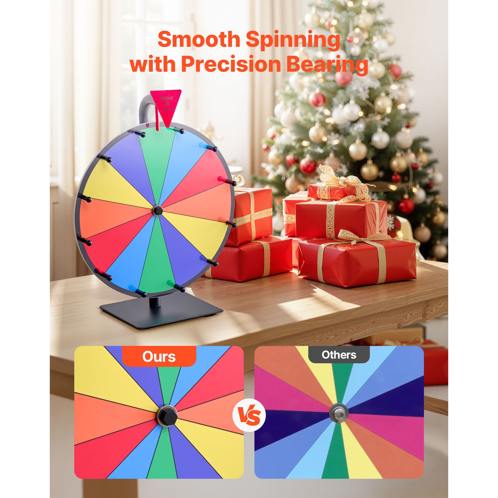 Uimoso 12-Inch Spinning Prize Wheel with 12 Sections and Tabletop Stand