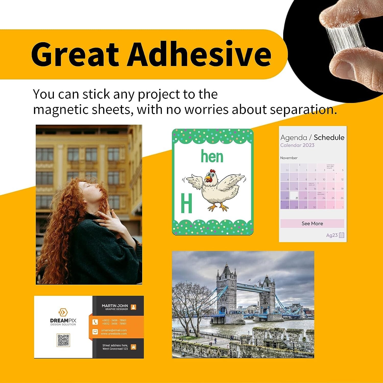 Stone City Self Adhesive Magnet Sheets 4X6 15Pcs Strong Flexible for Photo Strip