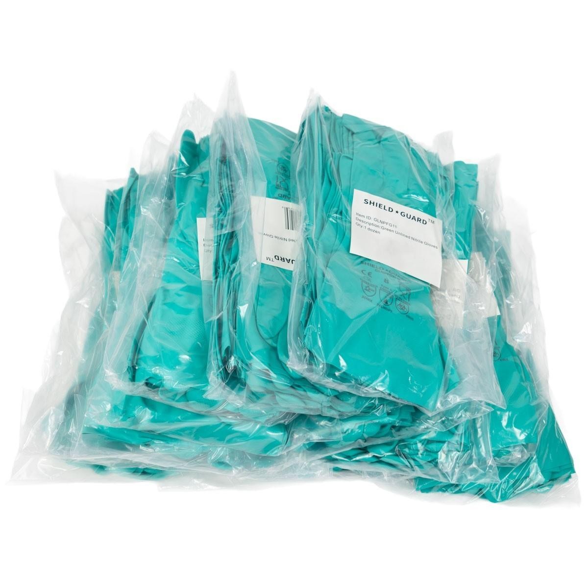 1 DZ 11 Mil Powder Free Chemical Resistant Diamond Textured Nitrile Gloves – M
