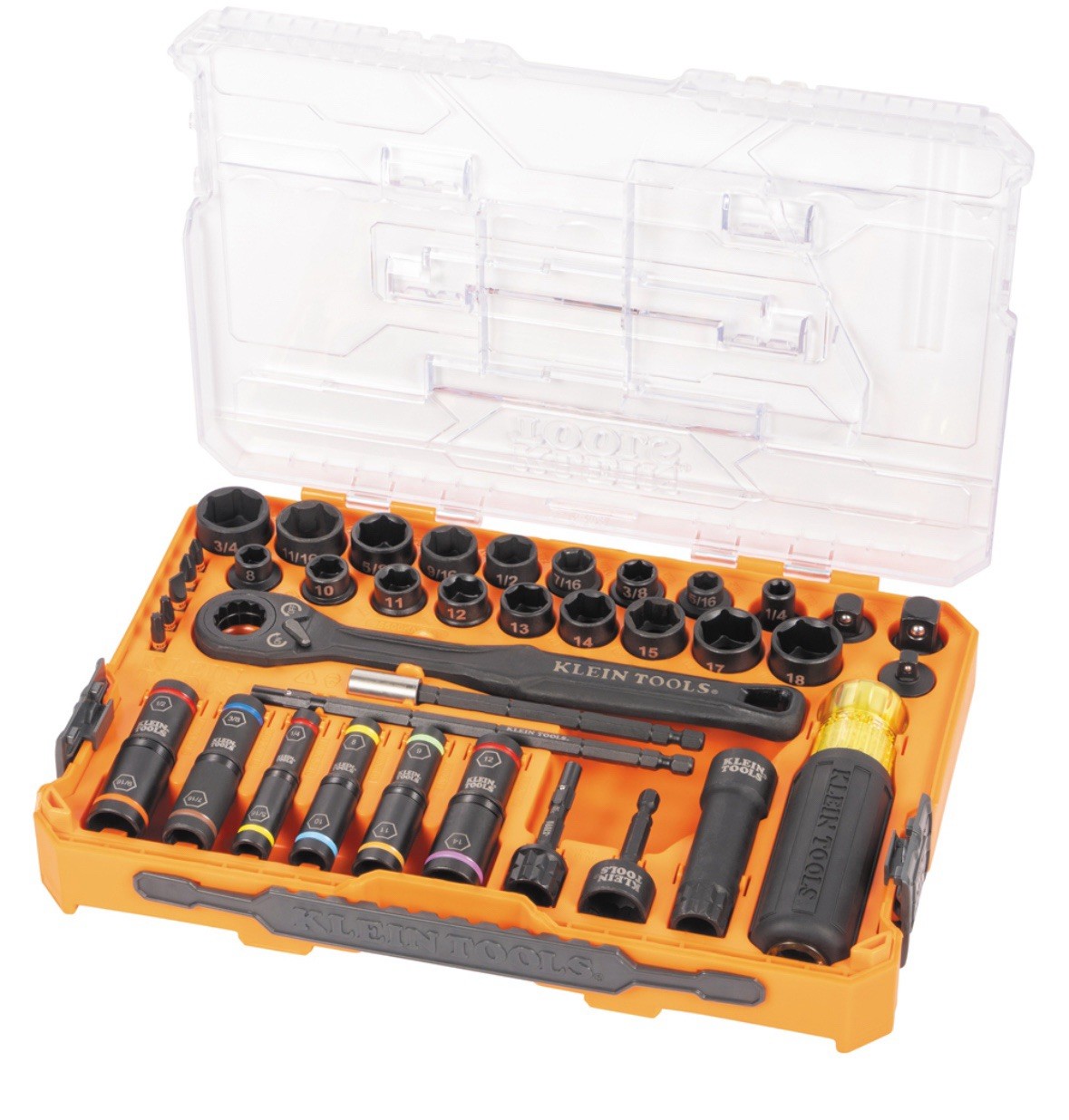 Klein Tools 65500KNECT Complete Impact Pass-Through Flip Socket Set 39-Piece NEW