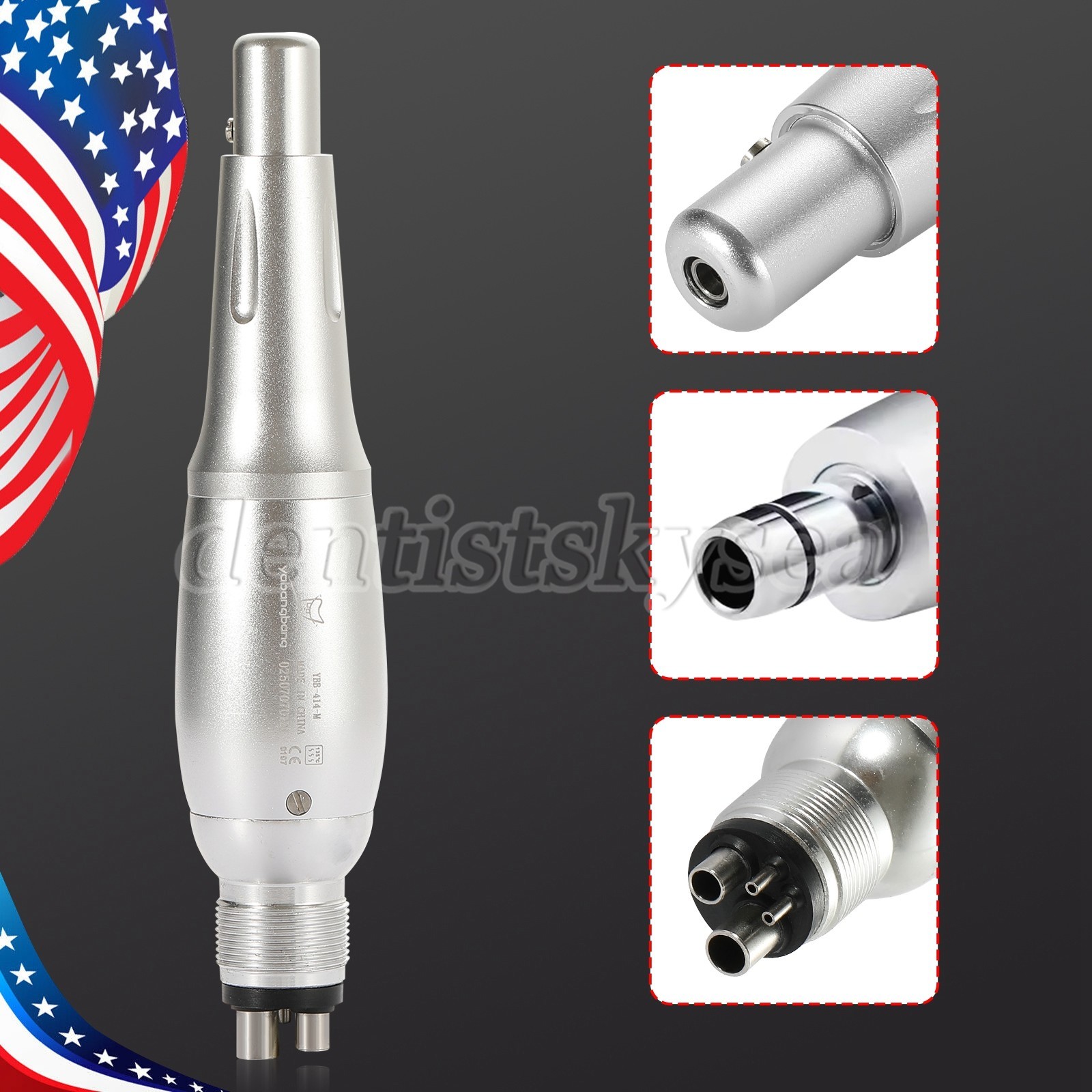 Dental 4:1 Hygiene Prophy Handpiece 360° Swivel Straight Cone Air Motor 4Holes