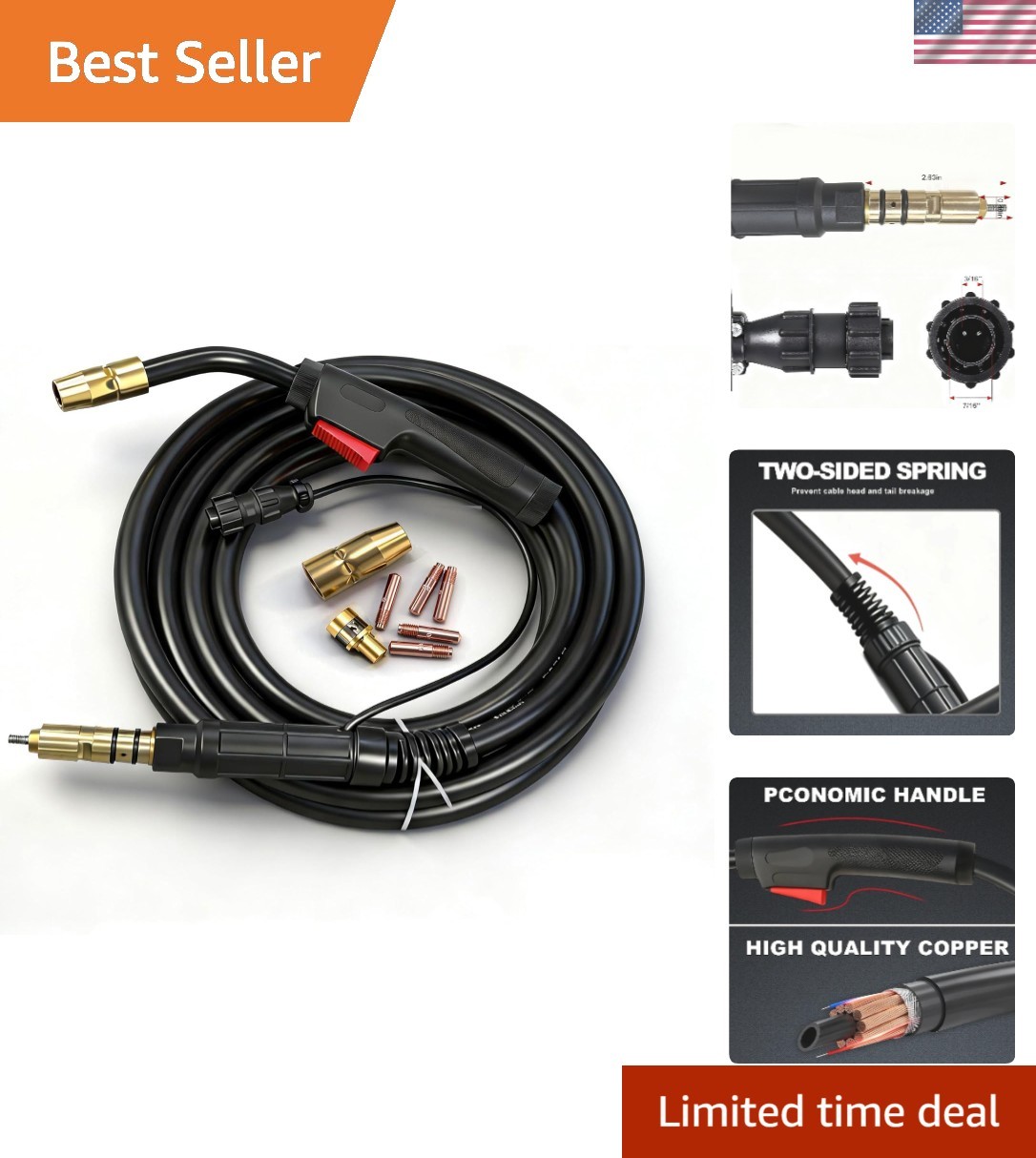 High-Performance 15ft MIG Welding Gun 150A – Fits Miller Millermatic Series