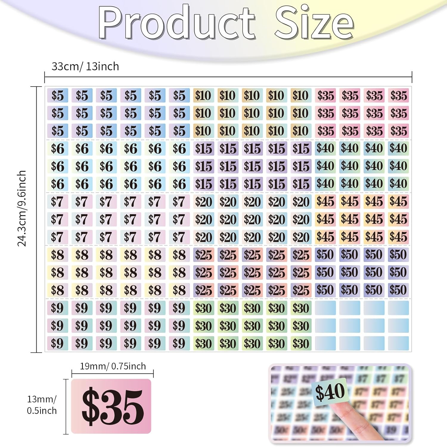Garage Sale Stickers, 4050 Pcs 1/2″ X 3/4″ Yard Sale Price Labels, Rectangle Pre