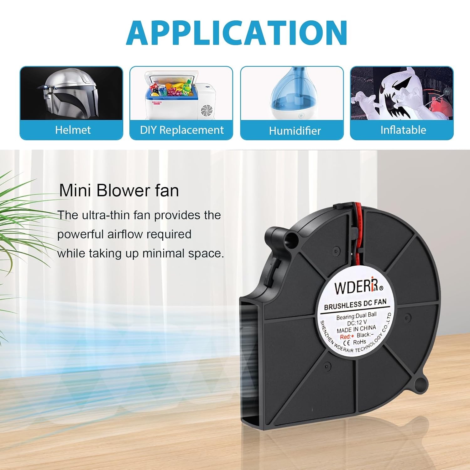 12V Brushless DC Centrifugal Blower Mini Turbo Fan 75mm x Style: 75 x 15 12v2p
