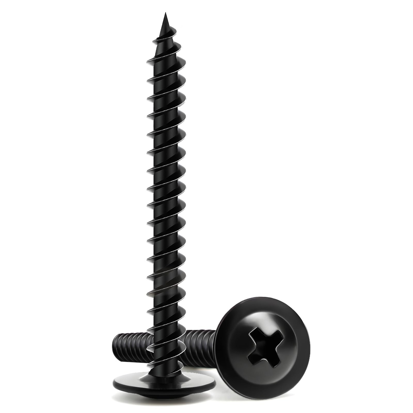 Wood Screws 11/2 Inch, 70 PCS Premium Phillips Truss Head Black Wood Screws, …