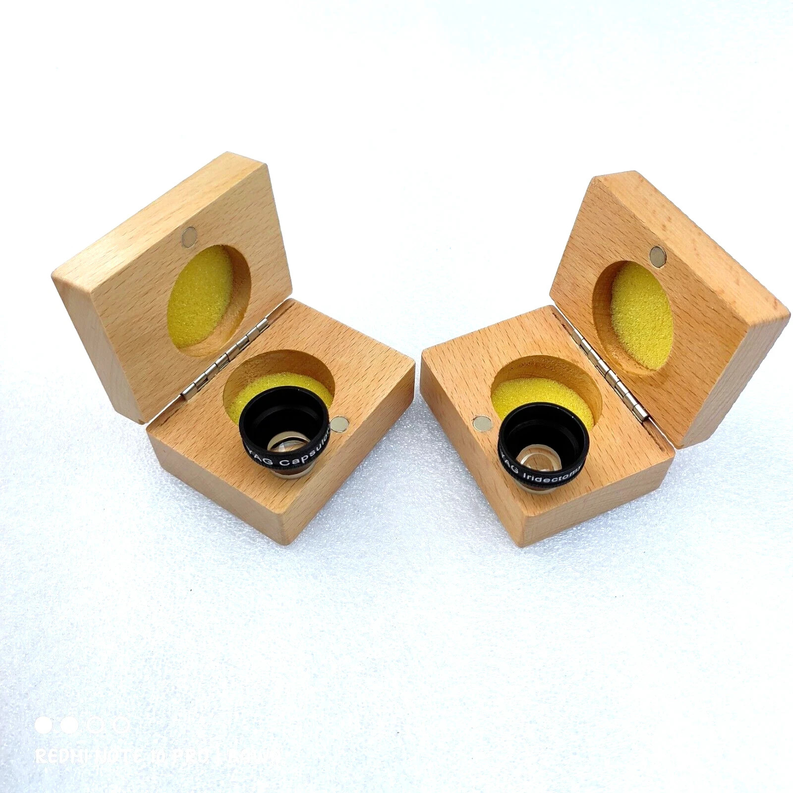 YAG Capsulotomy & Iridectomy Ophthalmology Combo Lens Set With Wooden Box