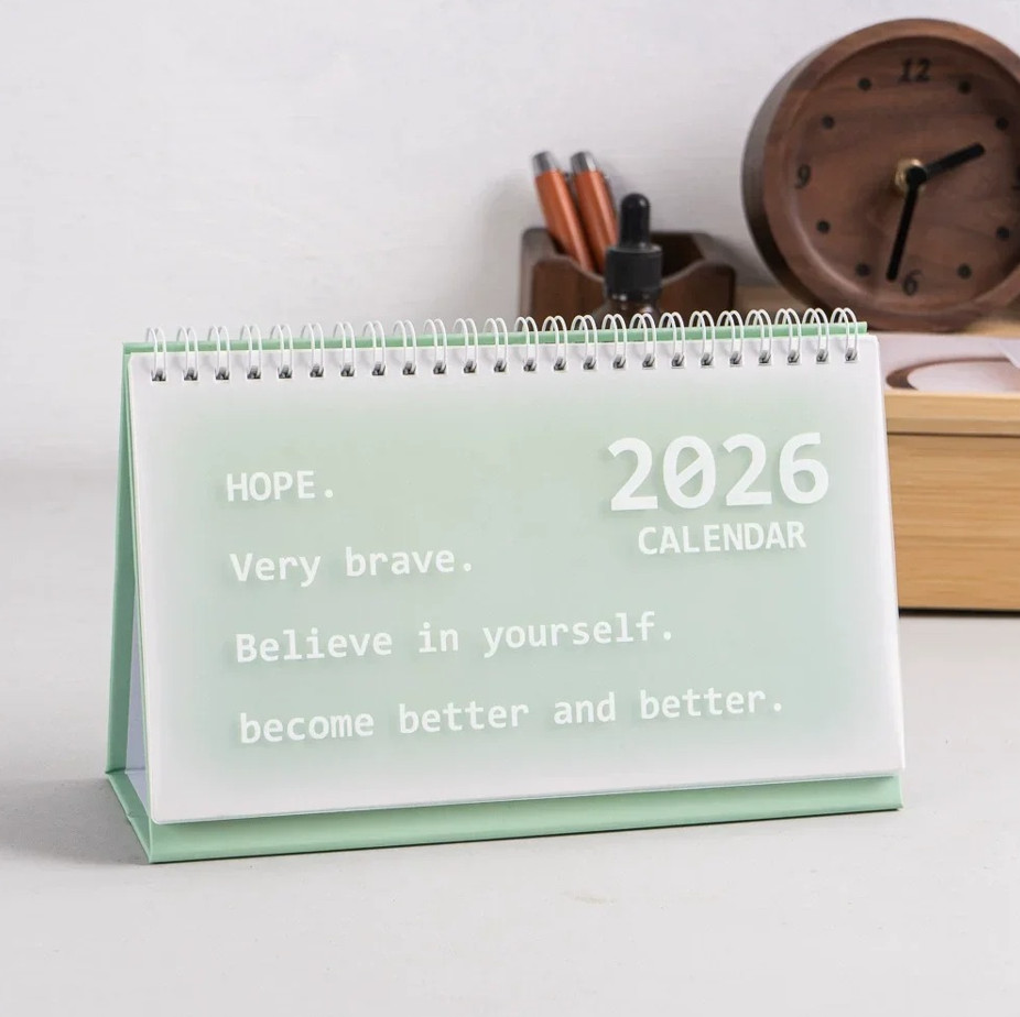 2026 Desktop Calendar Simple Creative Design with Motivational Messages