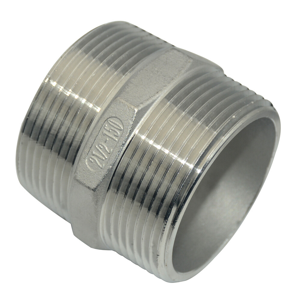 2-1/2″ in Pipe Fitting Hex Nipple NPT 304 Stainless Steel Male x Male connector