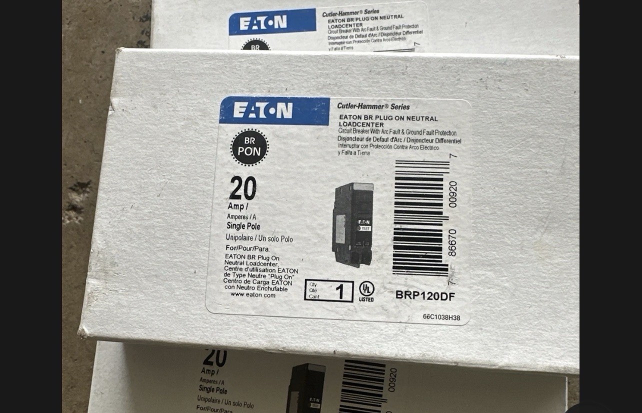 Lot 10 Eaton BRP120DF Dual Function AFCI/GFCI Plug-On Neutral Breaker 20A 1-Pole