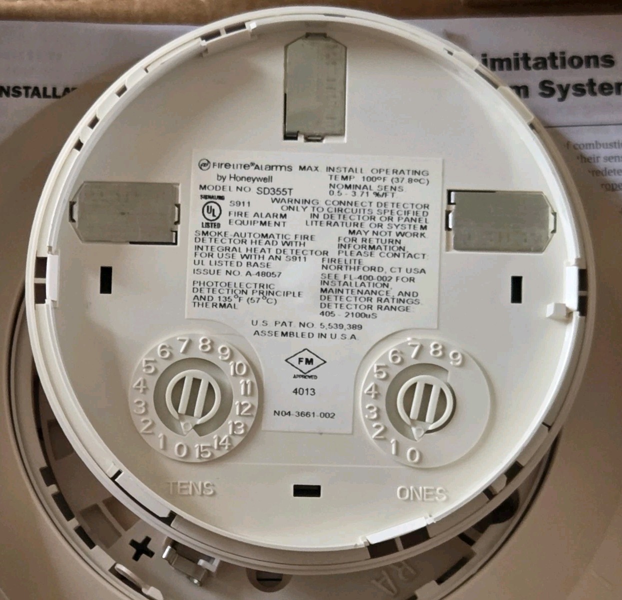 FIRE-LITE SD355T COMBO PHOTO SMOKE/135° FIXED TEMP HEAT DETECTOR – NEW 4 AVAIL.