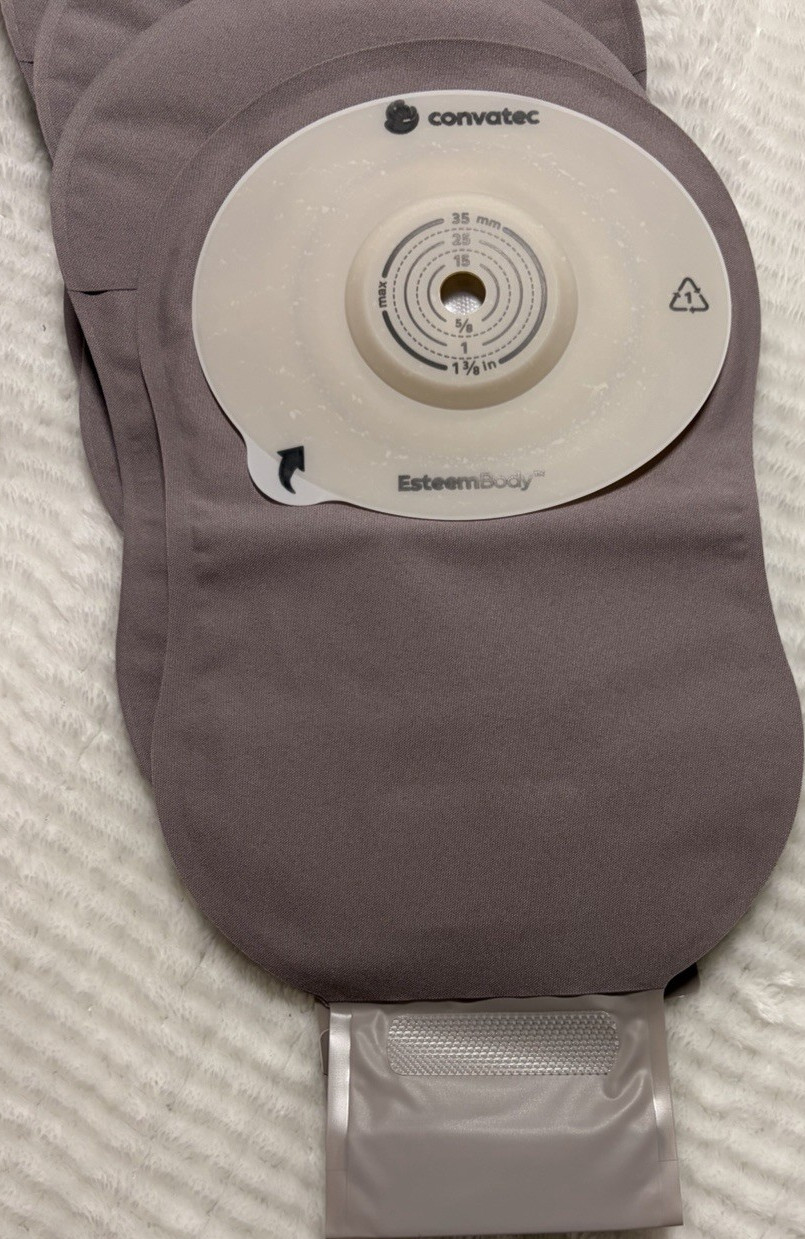 ConvaTec Esteem Body One-Piece Drainable Pouch Cut-To-Fit Flat Wafer Colostomy