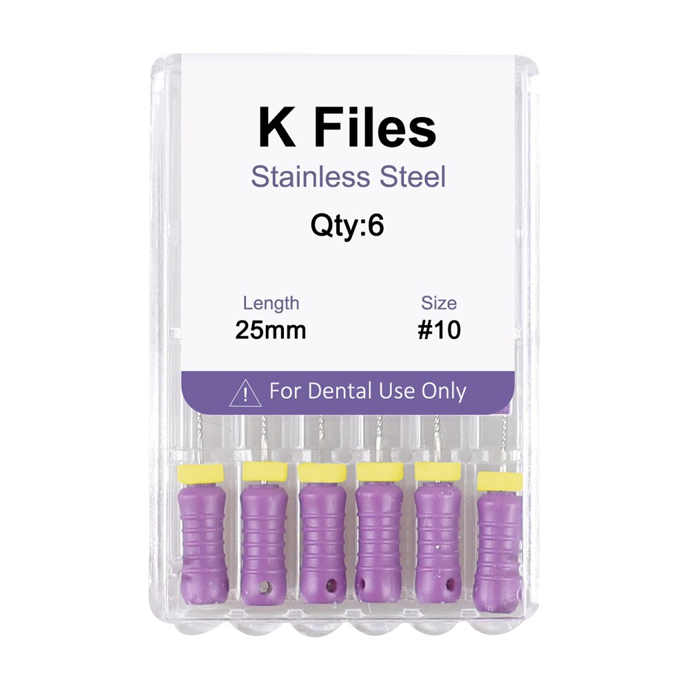 Dental Endo Root Canal File K-files Stainless Steel #6#8#10#15-40 Hand File 25mm
