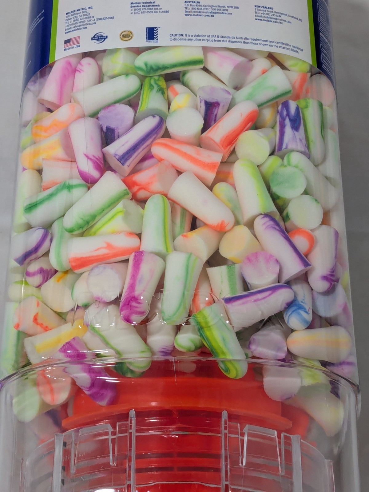 Moldex Earplug Dispenser Refill: 500Pr, Foam, Taper End Shape, 33dB 6645 DAMAGED