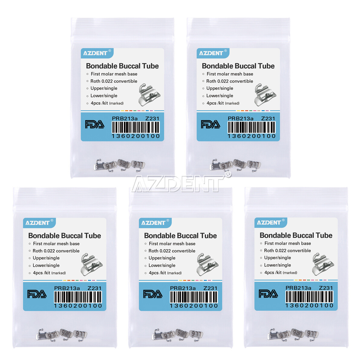 10x Dental Orthodontic Buccal Tube Bondable 1st 2nd Molar Roth MBT 022 018