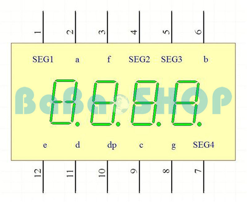 New 0.36″ 0.36 inch White LED 7 Segment Display 4 Digit Common Anode / Cathode