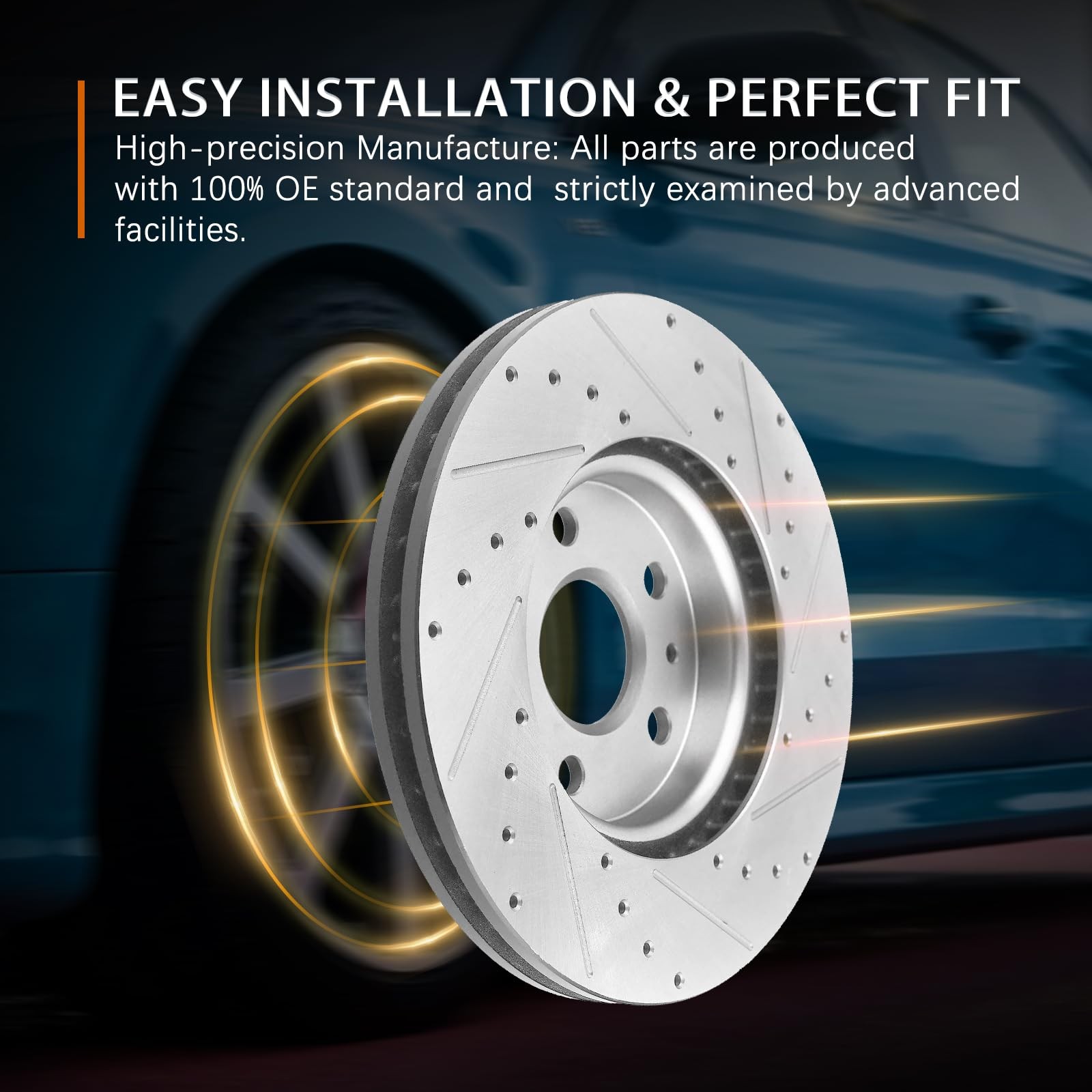 Front Brake Kit Drilled Slotted 11.65 Inch Pontiac G6 2006-2010 Malibu 2004-2012